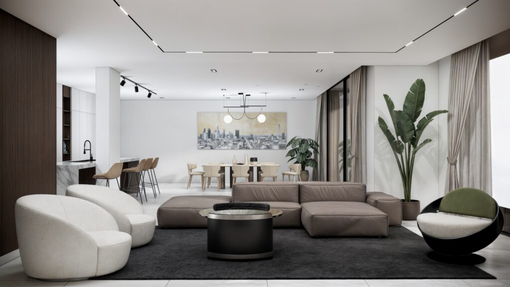 Séjour d'un appartement F4, Résidence Karibu aux Almadies