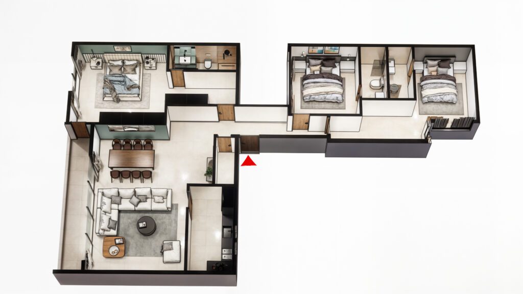 plan 3D de la résidence Salih à Mermoz, appartements à vendre
