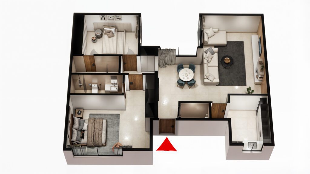 plan 3D de la résidence Salih à Mermoz, appartements à vendre