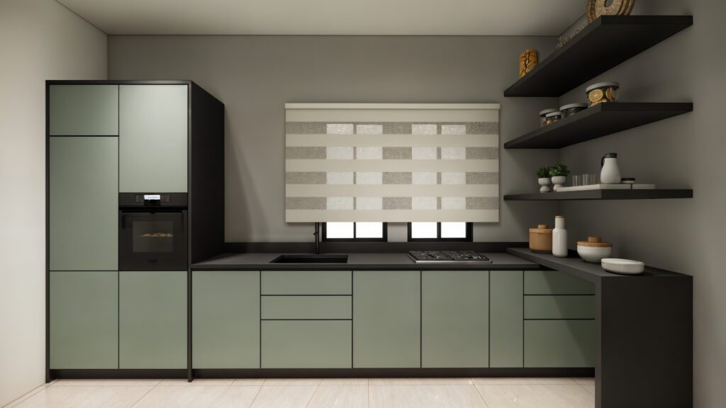 Vue 3D cuisine à la résidence Salih