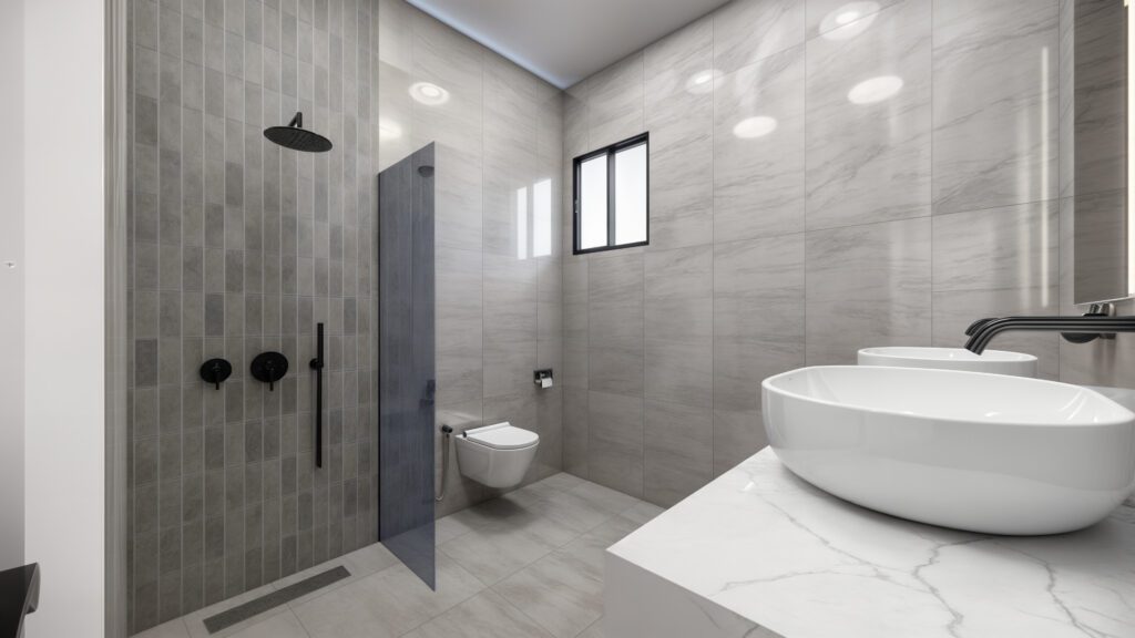 salle de bain d'un appartement de la résidence Maasina