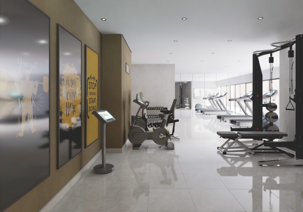 Salle de sport de la résidence Douta Seck au Point E à Dakar, appartements à vendre