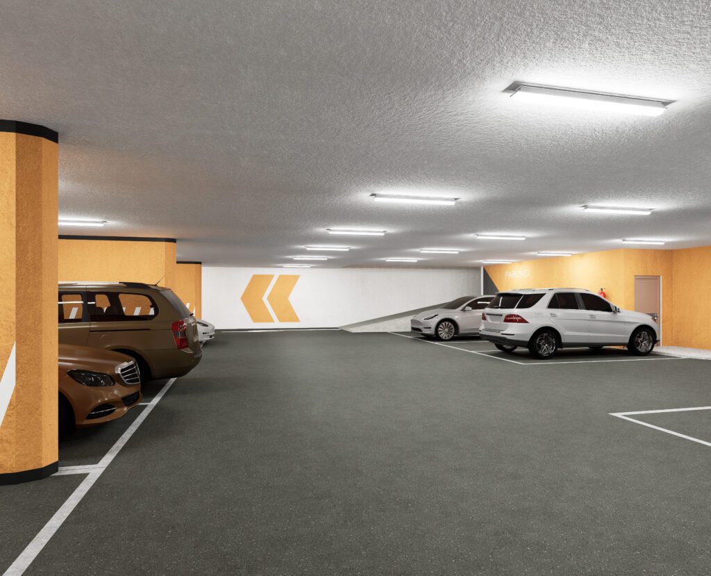 Parking sous-sol de la résidence Douta Seck au Point E à Dakar, appartements à vendre