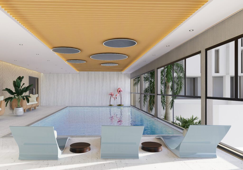 Piscine fermée de la résidence Douta Seck au Point E à Dakar, appartements à vendre