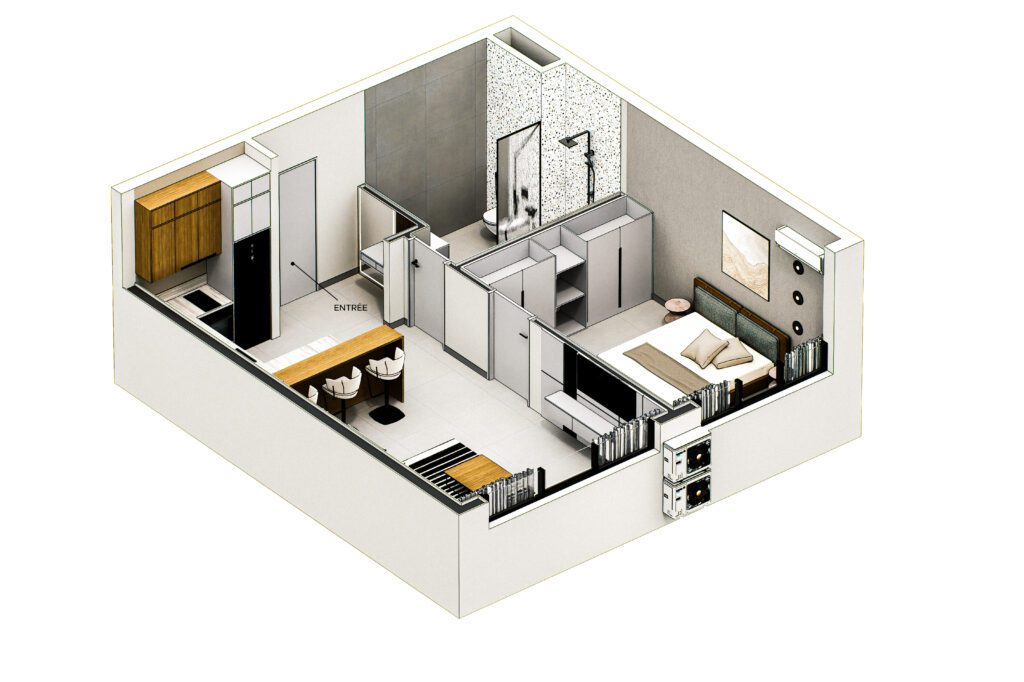 Image 3D de la résidence Douta Seck au Point E à Dakar, appartement à vendre