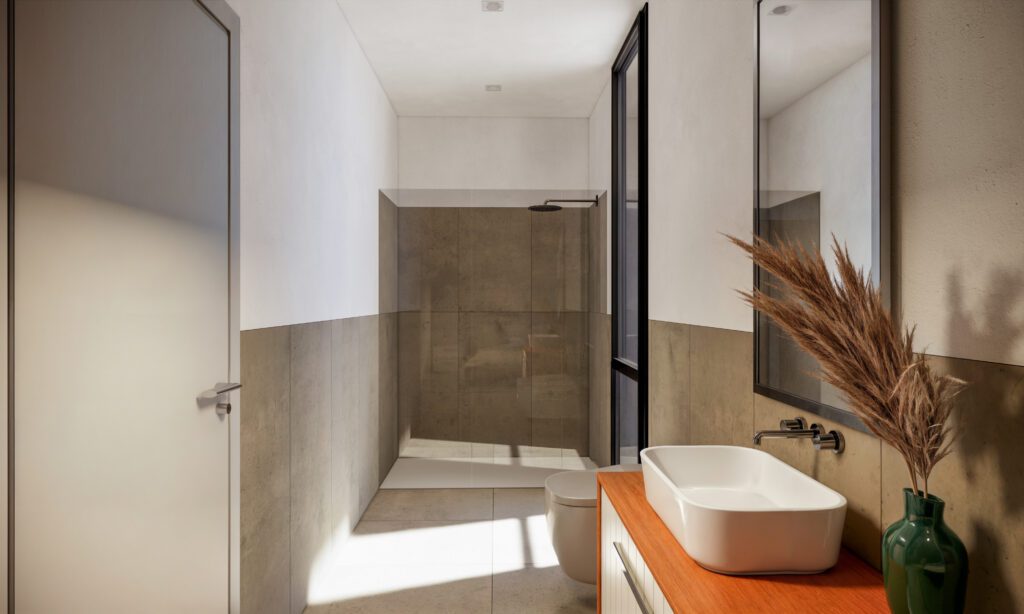 Salle de bain F4 en 3D de la résidence ASTYN à Bourguiba