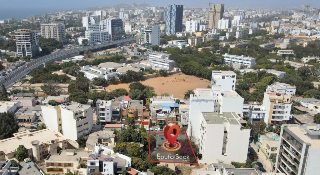 Emplacement de la résidence Douta Seck au Point E, appartements à vendre à Dakar