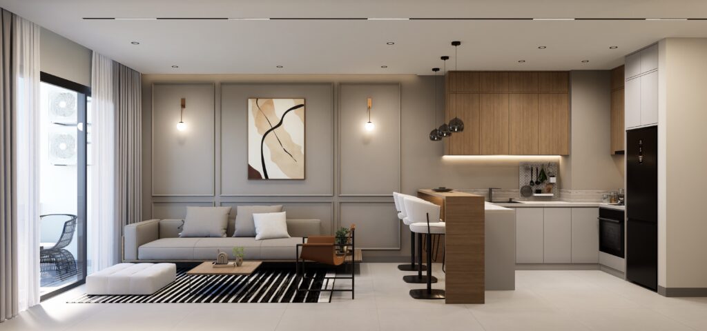 Image 3D d'un appartement de la résidence Douta Seck au Point E à Dakar, appartement à vendre