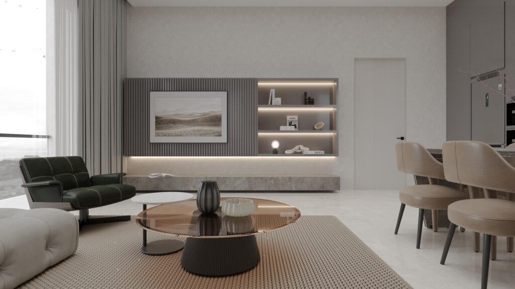 Vue 3D d'un appartement à la résidence Awa Lena.