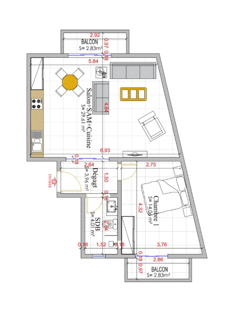 F2 C 66 m²