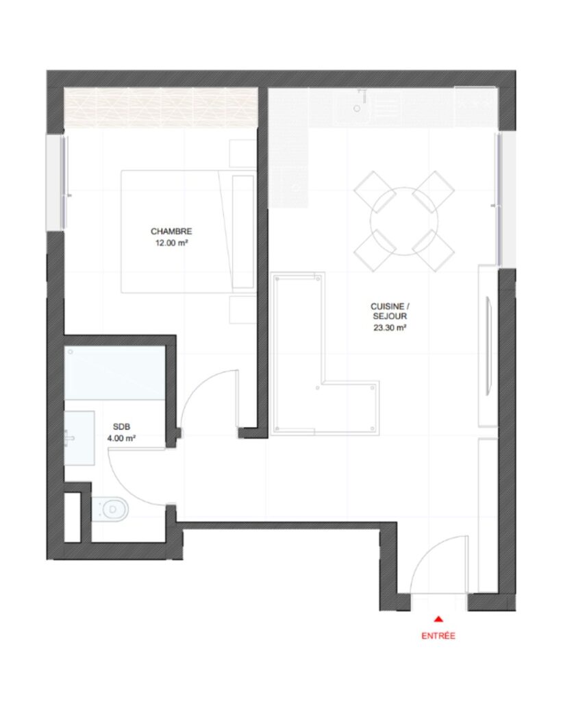 Floor plan F2 E, 45.85 m²