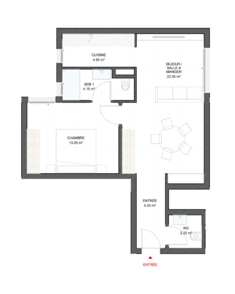 Floor plan F2 J, 56.20 m²
