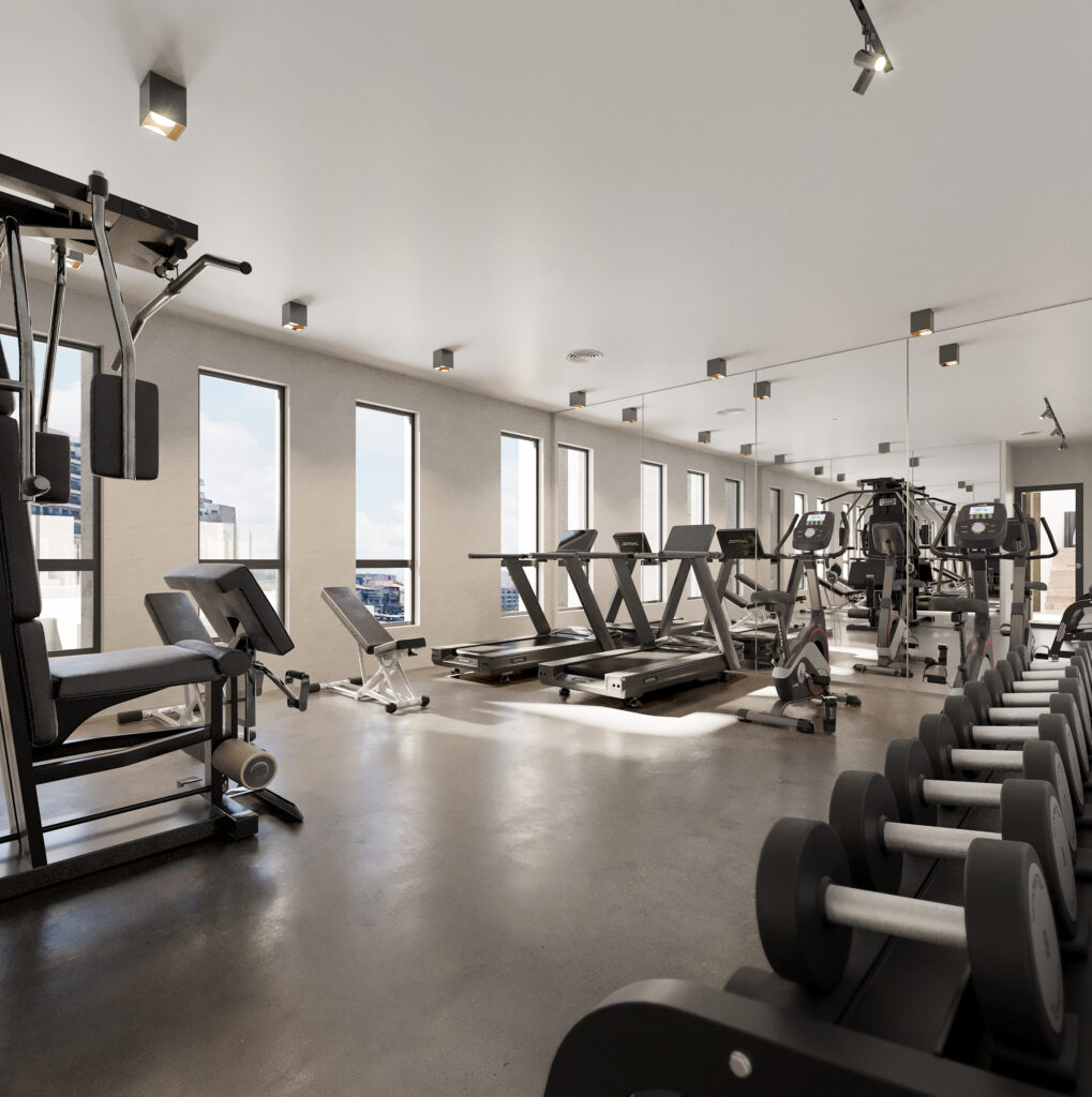 Salle de sport équipée