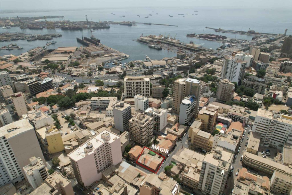 localisation aérienne du programme magib rue Wagane Diouf